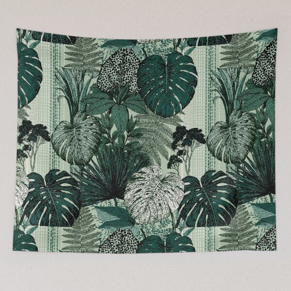 Item preview, Large Monstera and Tropical Jungle Leaves Botanical Pattern designed and sold by VectorForge.