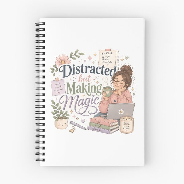 Item preview, Distracted But Making Magic Sticker | ADHD Motivation | Neurodivergent Productivity & Cozy Planner Aesthetic designed and sold by Pixanova.
