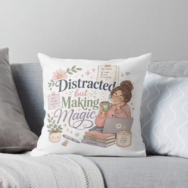Item preview, Distracted But Making Magic Sticker | ADHD Motivation | Neurodivergent Productivity & Cozy Planner Aesthetic designed and sold by Pixanova.