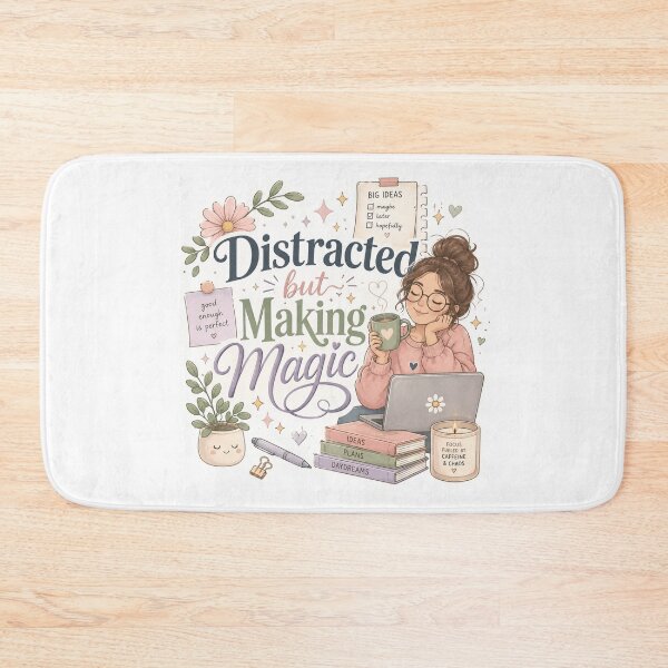 Item preview, Distracted But Making Magic Sticker | ADHD Motivation | Neurodivergent Productivity & Cozy Planner Aesthetic designed and sold by Pixanova.