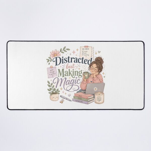 Item preview, Distracted But Making Magic Sticker | ADHD Motivation | Neurodivergent Productivity & Cozy Planner Aesthetic designed and sold by Pixanova.