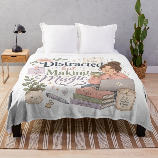 Item preview, Distracted But Making Magic Sticker | ADHD Motivation | Neurodivergent Productivity & Cozy Planner Aesthetic designed and sold by Pixanova.