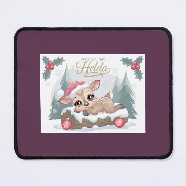 Item preview, Cute Fawn Feliz Navidad Helda Christmas Design designed and sold by SimonettakleArt.