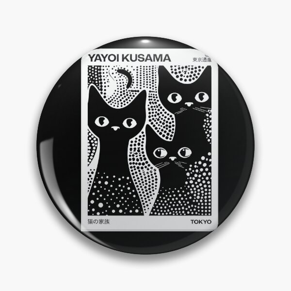 Item preview, Yayoi Kusama Black Cats Poster 1996 - Iconic Polka Dot Cat Wall Art Print, Tokyo Japanese Art designed and sold by HappyGrandmaUB.