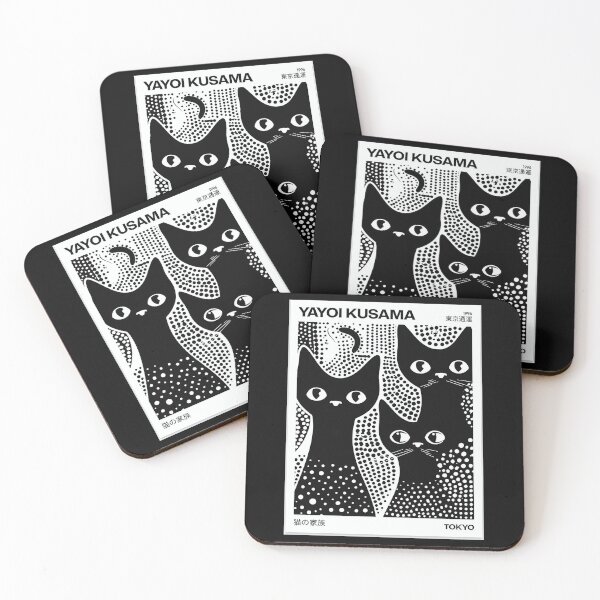 Item preview, Yayoi Kusama Black Cats Poster 1996 - Iconic Polka Dot Cat Wall Art Print, Tokyo Japanese Art designed and sold by HappyGrandmaUB.