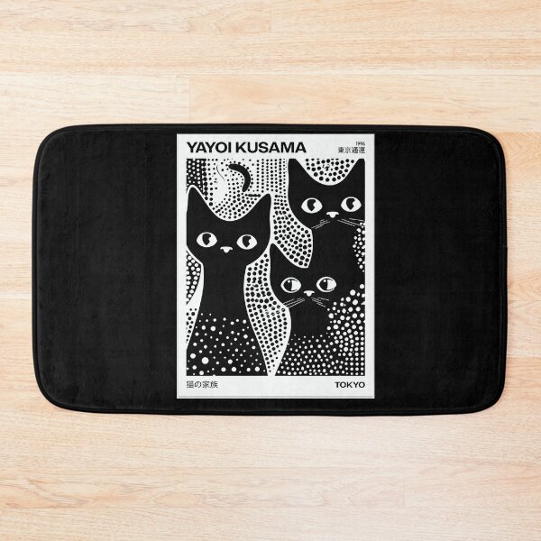 Item preview, Yayoi Kusama Black Cats Poster 1996 - Iconic Polka Dot Cat Wall Art Print, Tokyo Japanese Art designed and sold by HappyGrandmaUB.