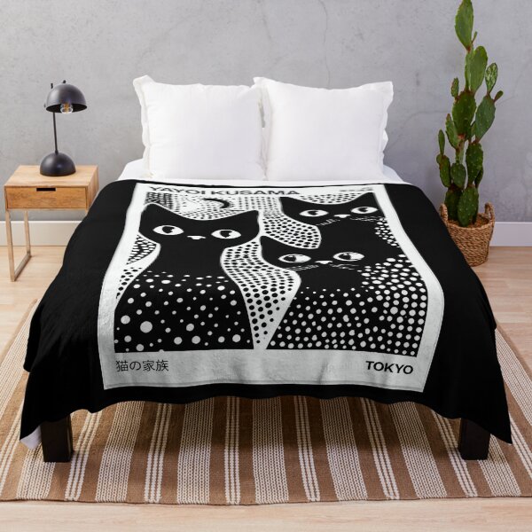Item preview, Yayoi Kusama Black Cats Poster 1996 - Iconic Polka Dot Cat Wall Art Print, Tokyo Japanese Art designed and sold by HappyGrandmaUB.