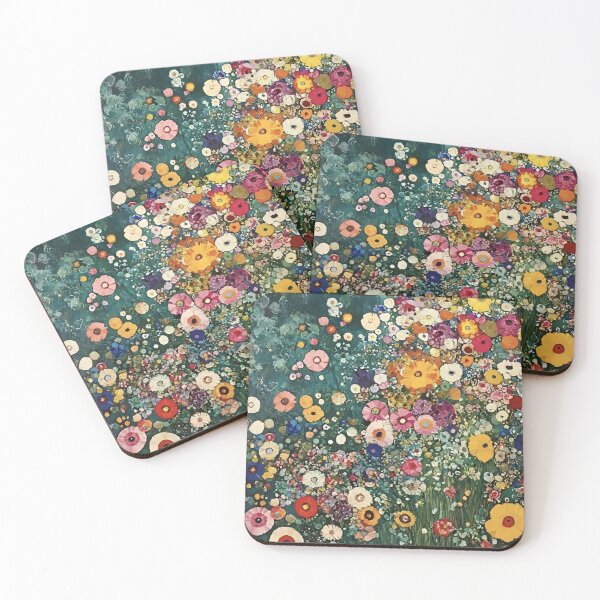 Item preview, Gustav Klimt Flower Garden Colourful Abstract Vivid Flowers Seamless Floral Pattern Digital Art and Illustration designed and sold by Matt_Smith.