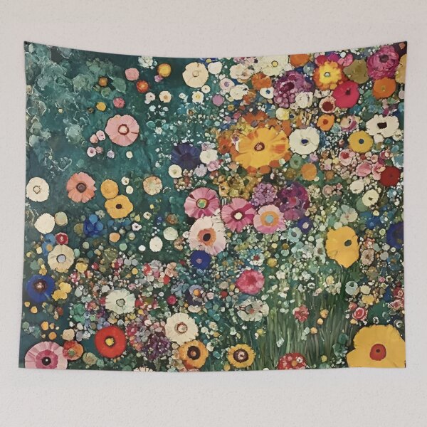 Item preview, Gustav Klimt Flower Garden Colourful Abstract Vivid Flowers Seamless Floral Pattern Digital Art and Illustration designed and sold by Matt_Smith.