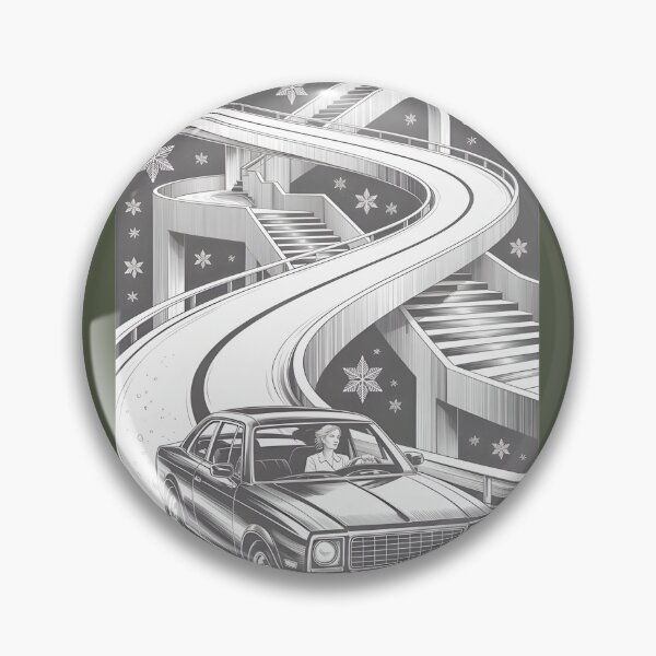Item preview, Vintage Car Snowflakes Spiral Staircase Art designed and sold by SimonettakleArt.