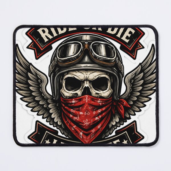 Item preview, Ride or die skull emblem stickers designed and sold by Kushwaha18.