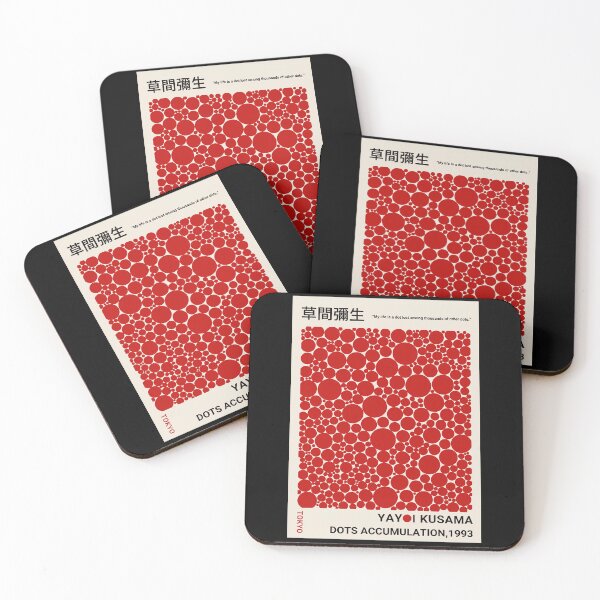 Item preview, Yayoi Kusama Dots Accumulation Poster 1993 - Red Polka Dot Wall Art Print with Famous Quote, Tokyo Art designed and sold by scrambledpeg.