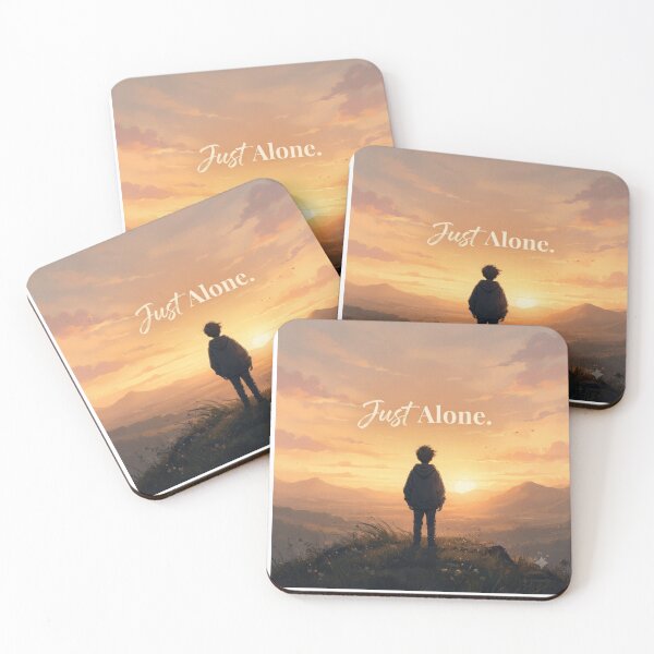 Item preview, Just Alone Sunset Aesthetic Motivational Quote Art Poster designed and sold by Trendykunnu.