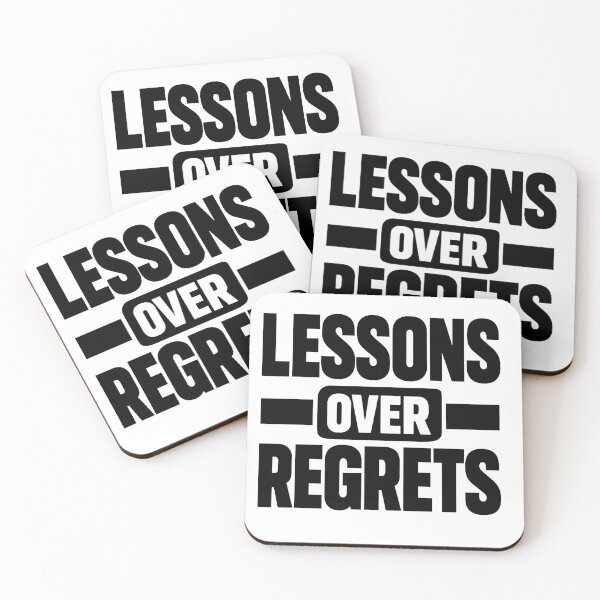 Item preview, Lessons Over Regrets – Bold Minimal Motivational Typography Design designed and sold by Lovestickerco.