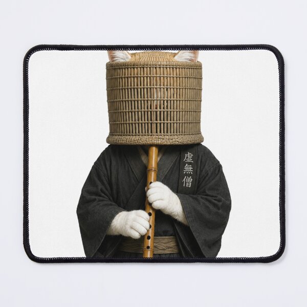 Item preview, Komuso Cat - Zen Monk Cat with Shakuhachi Flute designed and sold by Komatoya.