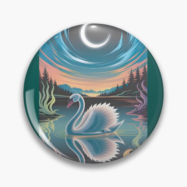 Item preview, Crescent Moon Swan Serenity designed and sold by SimonettakleArt.