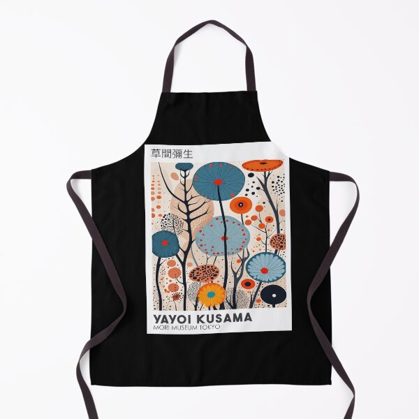 Item preview, Yayoi Kusama Mori Museum Poster - Blue Orange Floral Wall Art Print, Tokyo Modern Art Decor designed and sold by HappyGrandmaUB.