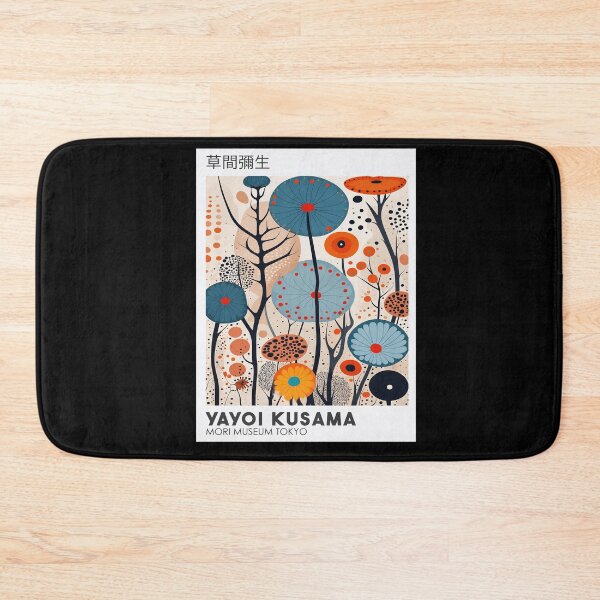 Item preview, Yayoi Kusama Mori Museum Poster - Blue Orange Floral Wall Art Print, Tokyo Modern Art Decor designed and sold by HappyGrandmaUB.