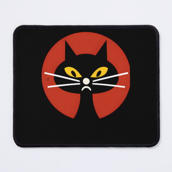 Item preview, Black Angry Cat Face With Yellow Eyes On Red Circle designed and sold by elalaoui attou.
