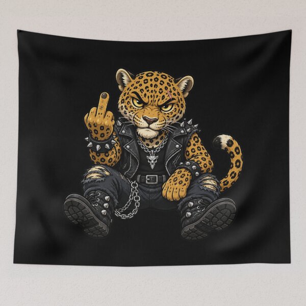 Item preview, Middle Finger Rebellious Cheetah Leopard designed and sold by pUNKnown.