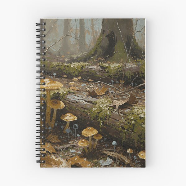 Item preview, Golden Forest Mushrooms Oil Painting, Enchanted Woodland Floor, Mossy Log Nature Art, Autumn Fantasy Forest Scene designed and sold by cr6zym1nd.