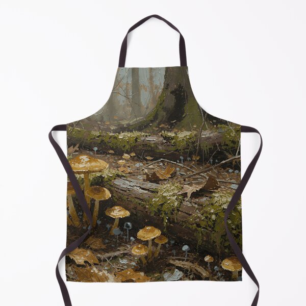 Item preview, Golden Forest Mushrooms Oil Painting, Enchanted Woodland Floor, Mossy Log Nature Art, Autumn Fantasy Forest Scene designed and sold by cr6zym1nd.