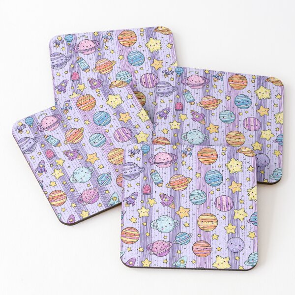 Item preview, Kawaii Space Planets, Cute Stars and Rockets Space Pattern designed and sold by VectorForge.