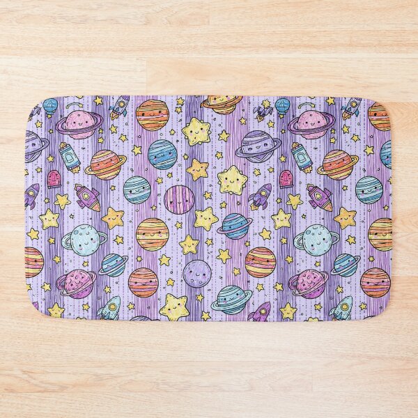 Item preview, Kawaii Space Planets, Cute Stars and Rockets Space Pattern designed and sold by VectorForge.