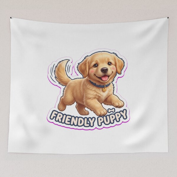 Item preview, Friendly Puppy Cute Dog Kawaii Puppy Lover Vinyl Decal designed and sold by MR4me.