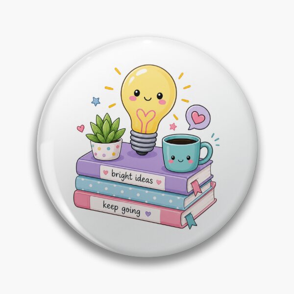 Item preview, Cute Bright Ideas | Kawaii Study Sticker | Book Lover Decal | Coffee & Light Bulb | ADHD Planner | Productivity Gift  designed and sold by Pixanova.