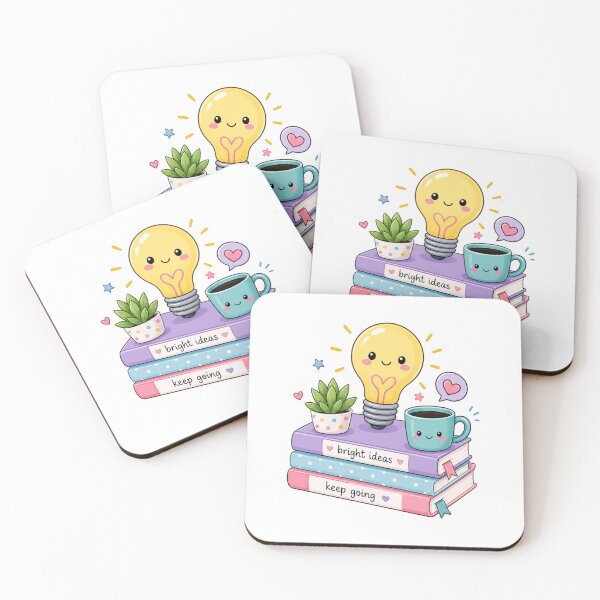 Item preview, Cute Bright Ideas | Kawaii Study Sticker | Book Lover Decal | Coffee & Light Bulb | ADHD Planner | Productivity Gift  designed and sold by Pixanova.