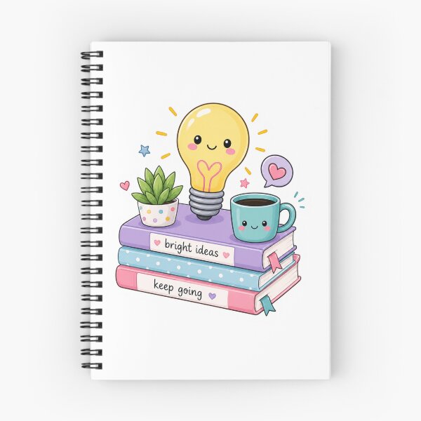 Item preview, Cute Bright Ideas | Kawaii Study Sticker | Book Lover Decal | Coffee & Light Bulb | ADHD Planner | Productivity Gift  designed and sold by Pixanova.