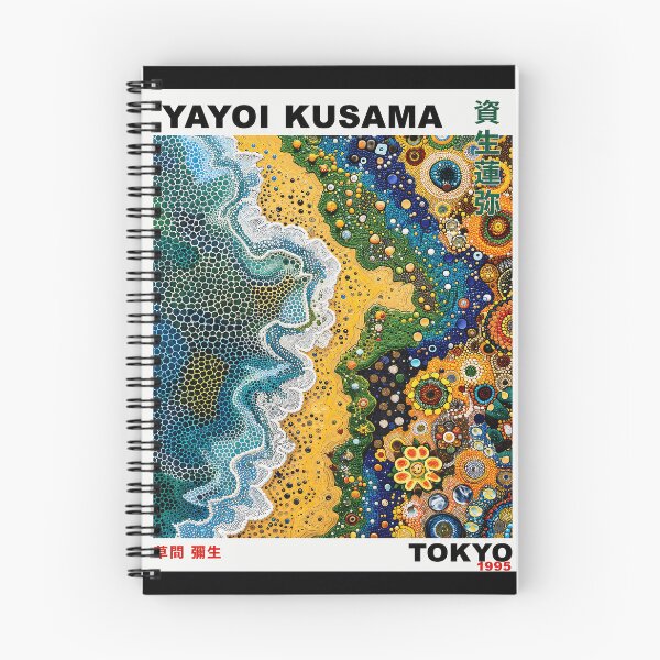 Item preview, Yayoi Kusama Ocean Shore Poster 1995 - Vibrant Blue Yellow Beach Wall Art Print, Tokyo Art Decor designed and sold by MorningJoco.