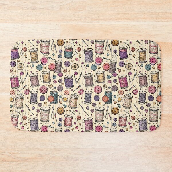 Item preview, Vintage Sewing Spools, Buttons and Needles Craft Pattern designed and sold by VectorForge.