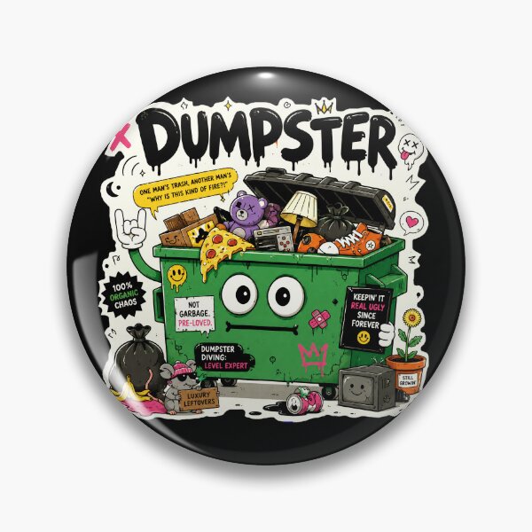 Item preview, Dumpster Diving - 100% Organic Chaos Funny Trash Art designed and sold by snewen.