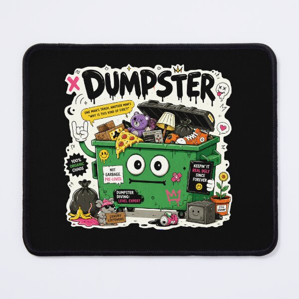 Item preview, Dumpster Diving - 100% Organic Chaos Funny Trash Art designed and sold by snewen.