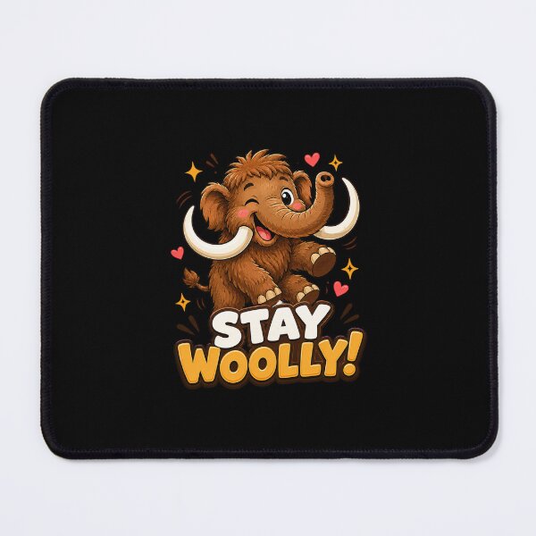 Item preview, Stay Woolly – Cute Funny Woolly Mammoth Cartoon designed and sold by EuropeanPrints.