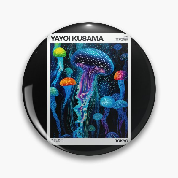 Item preview, Yayoi Kusama Jellyfish Poster 1984 - Vibrant Colorful Jellyfish Wall Art Print, Tokyo Ocean Decor designed and sold by MorningJoco.
