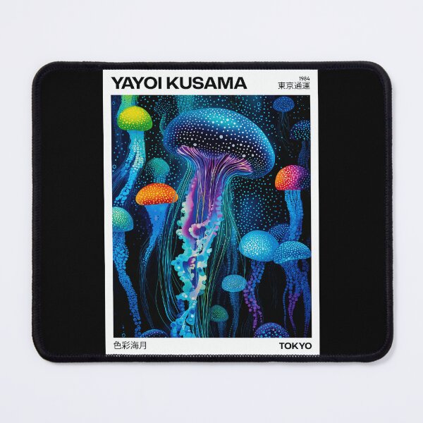 Item preview, Yayoi Kusama Jellyfish Poster 1984 - Vibrant Colorful Jellyfish Wall Art Print, Tokyo Ocean Decor designed and sold by MorningJoco.