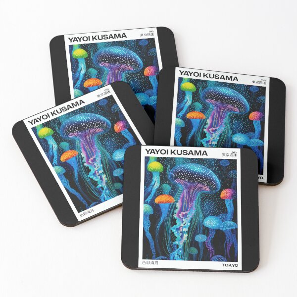 Item preview, Yayoi Kusama Jellyfish Poster 1984 - Vibrant Colorful Jellyfish Wall Art Print, Tokyo Ocean Decor designed and sold by MorningJoco.