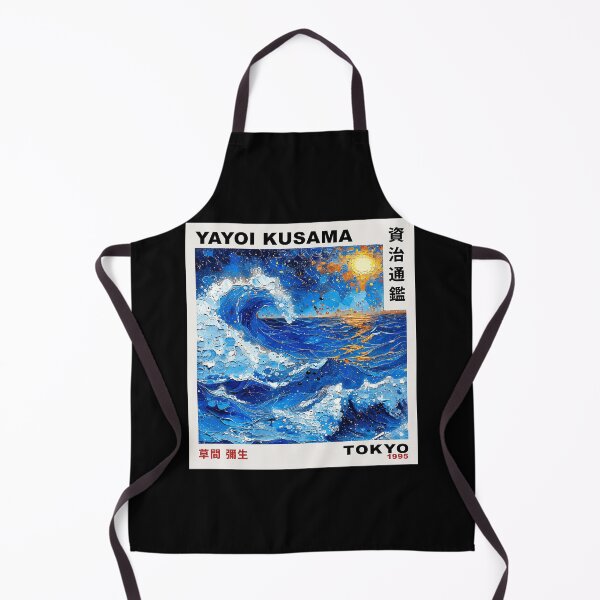 Item preview, Yayoi Kusama Blue Ocean Wave Poster 1995 - Dramatic Sea Landscape Wall Art Print, Tokyo Art Decor designed and sold by HappyGrandmaUB.
