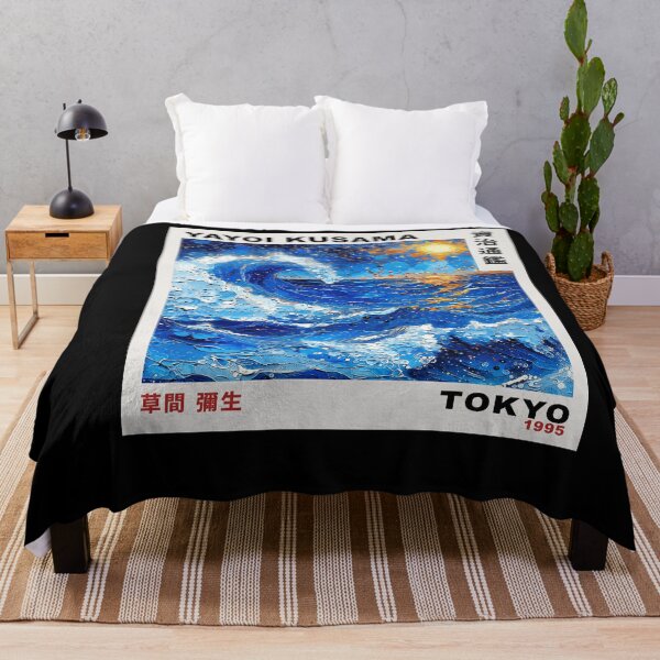 Item preview, Yayoi Kusama Blue Ocean Wave Poster 1995 - Dramatic Sea Landscape Wall Art Print, Tokyo Art Decor designed and sold by HappyGrandmaUB.