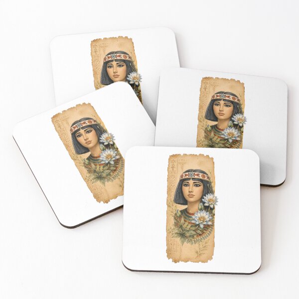 Item preview,  Egyptian Queen Nofret Watercolor Art | Ancient Egyptian Lotus Floral Portrait | Botanical Egyptian Queen Illustration,Vintage Papyrus designed and sold by TuyaArts.