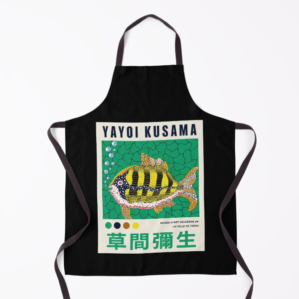 Item preview, Yayoi Kusama Striped Fish Poster - Colorful Polka Dot Fish Wall Art Print, Paris Museum Edition designed and sold by scrambledpeg.