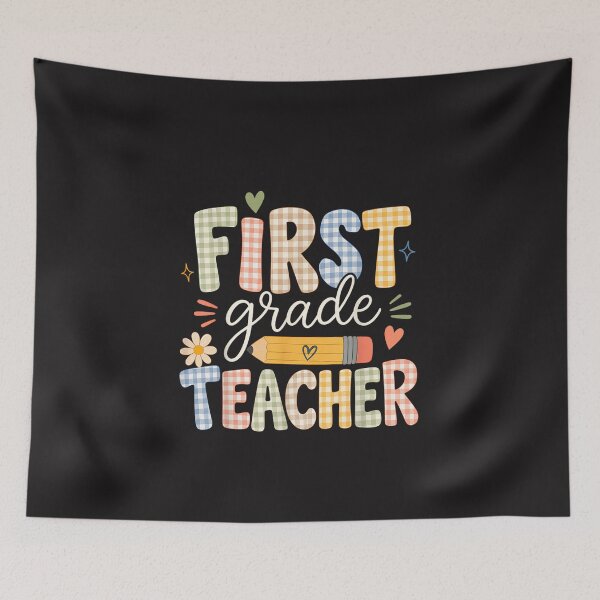 Item preview, First Grade Teacher Gingham Back to School Cute Classroom Design designed and sold by kiralynstration.