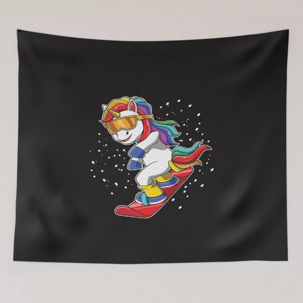 Item preview, Funny Snowboarding Unicorn Winter Sports Rainbow Snow Rider Design   designed and sold by kiralynstration.