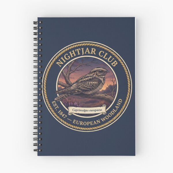 Item preview, Nightjar Club Vintage Badge European Woodland Bird designed and sold by CalmCapy Co.