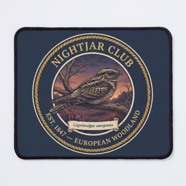 Item preview, Nightjar Club Vintage Badge European Woodland Bird designed and sold by CalmCapy Co.