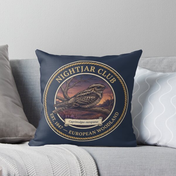 Item preview, Nightjar Club Vintage Badge European Woodland Bird designed and sold by CalmCapy Co.