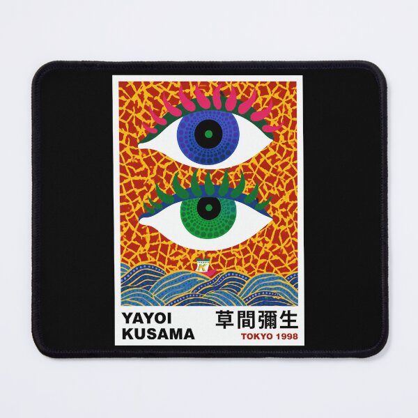 Item preview, Yayoi Kusama Eyes Poster 1998 - Iconic Blue Green Eye Wall Art Print, Tokyo Red Net Decor designed and sold by HappyGrandmaUB.